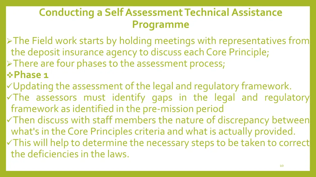 conducting a self assessment technical assistance