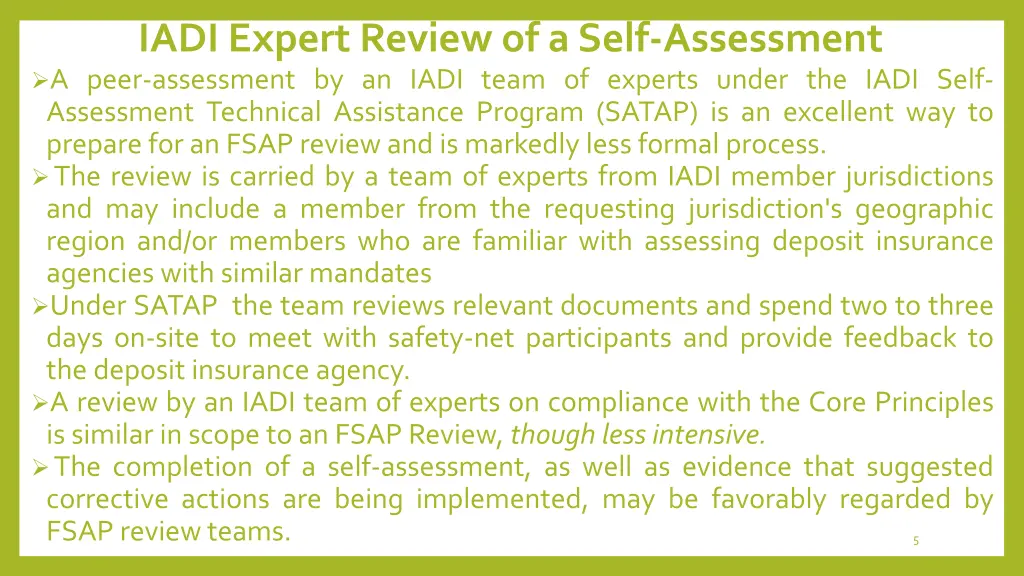 iadi expert review of a self assessment a peer