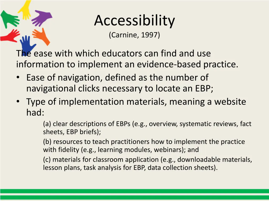 accessibility carnine 1997