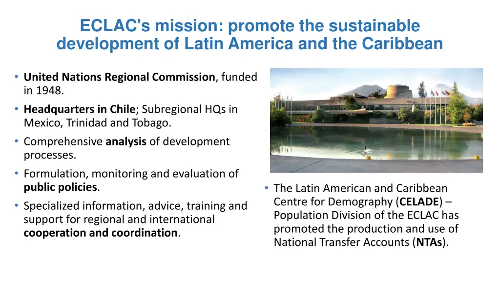 eclac s mission promote the sustainable