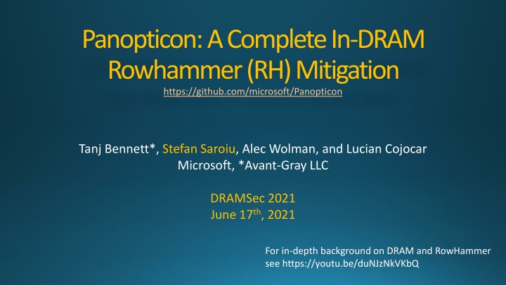 panopticon a complete in dram rowhammer