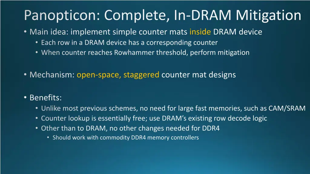 panopticon complete in dram mitigation main idea