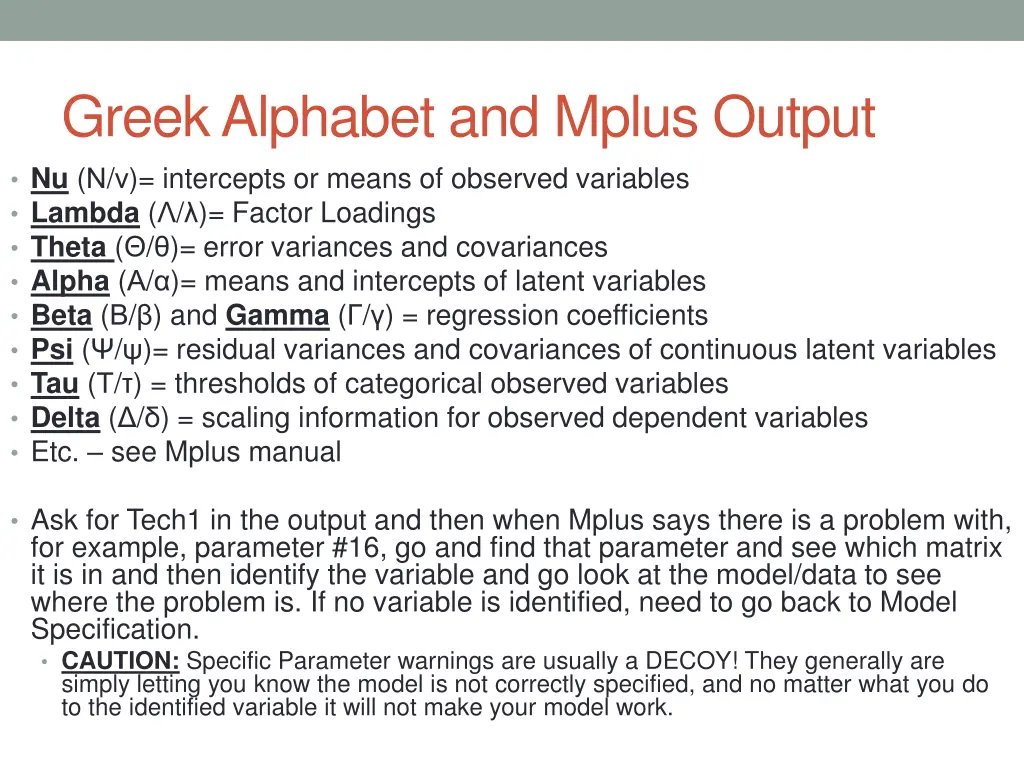 greek alphabet and mplus output nu intercepts