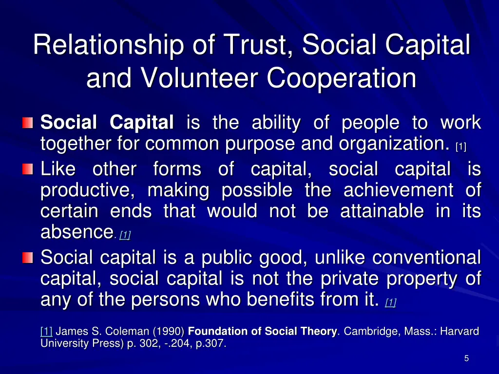 relationship of trust social capital