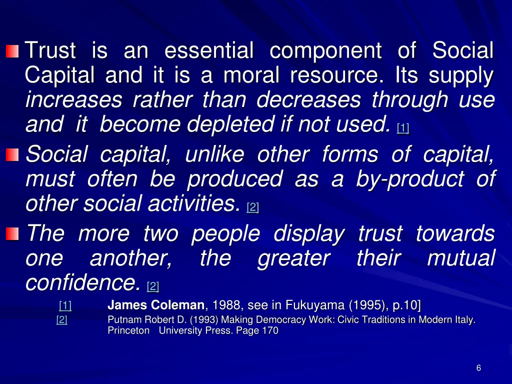 trust is an essential component of social capital