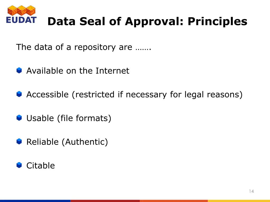 data seal of approval principles