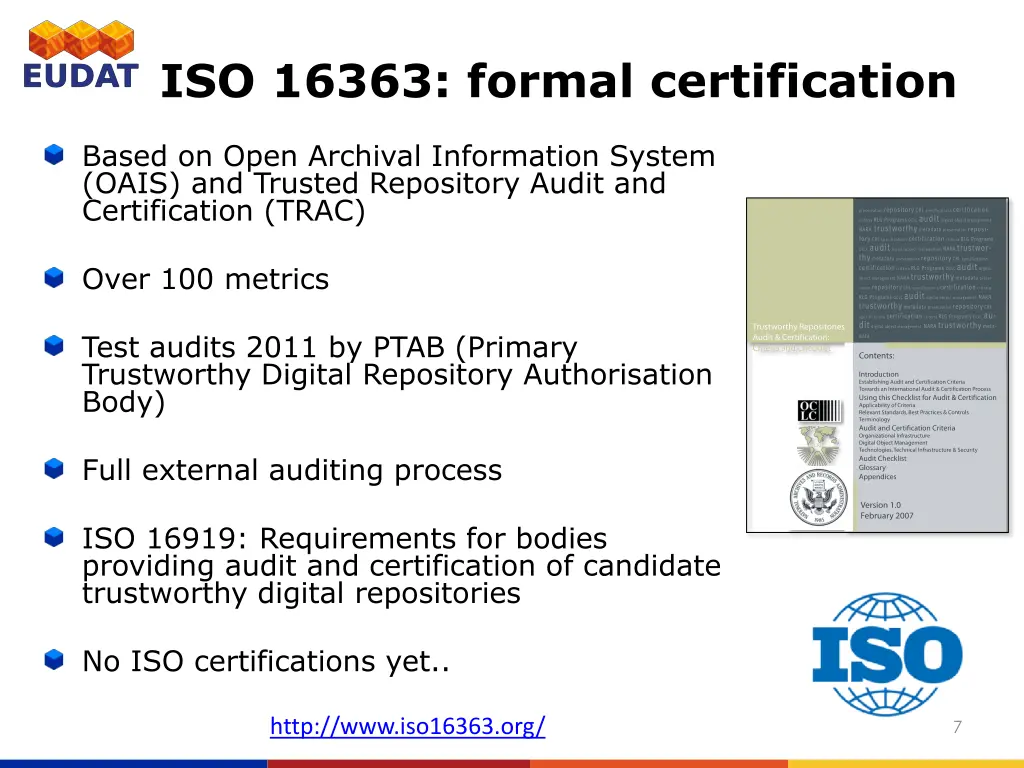 iso 16363 formal certification