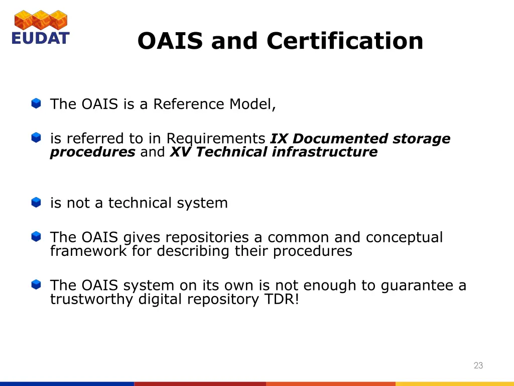 oais and certification