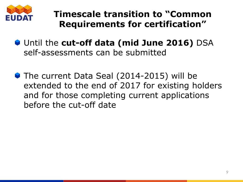 timescale transition to common requirements