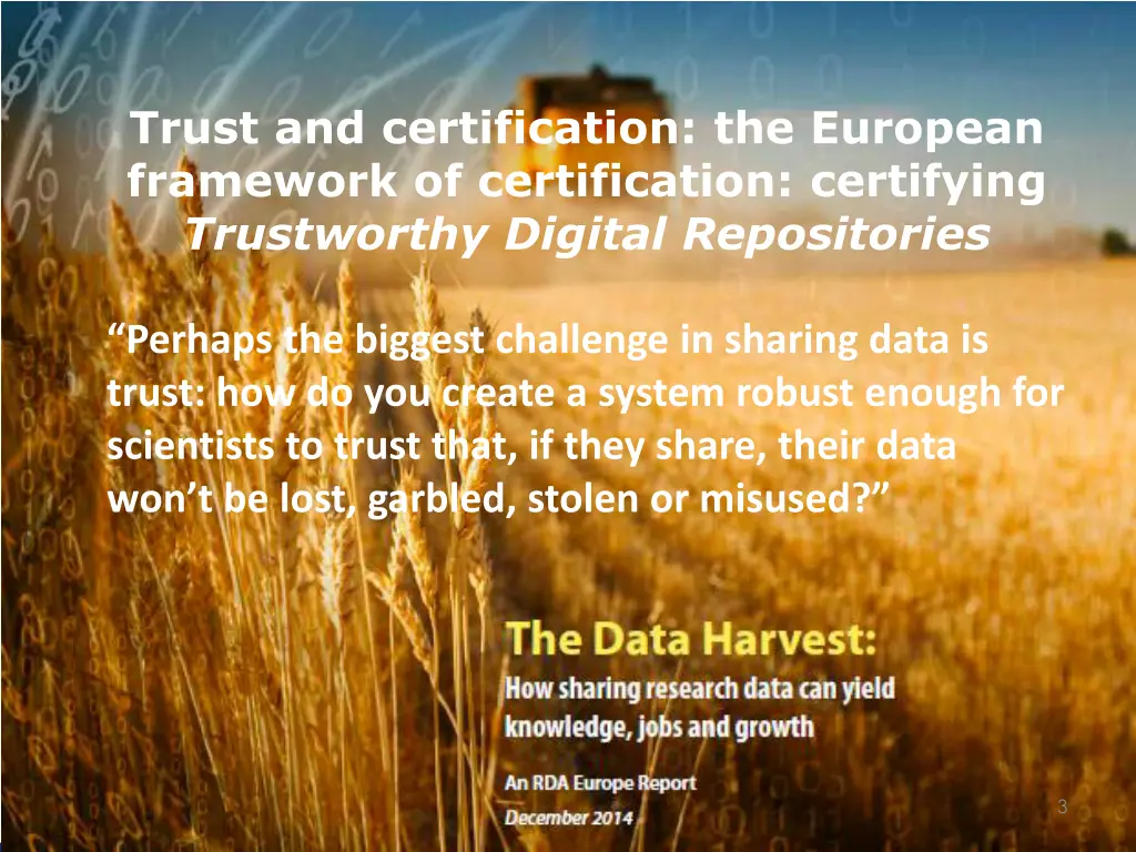 trust and certification the european framework