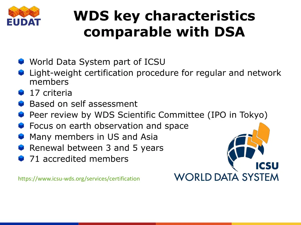 wds key characteristics comparable with dsa