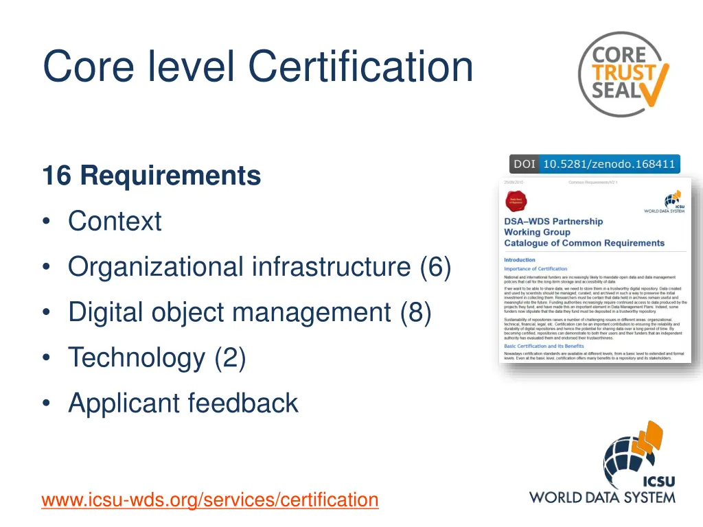 core level certification