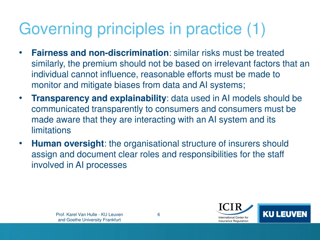 governing principles in practice 1