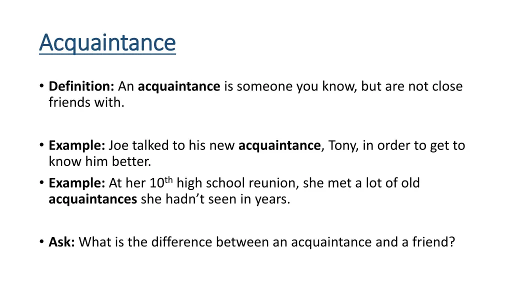 acquaintance acquaintance