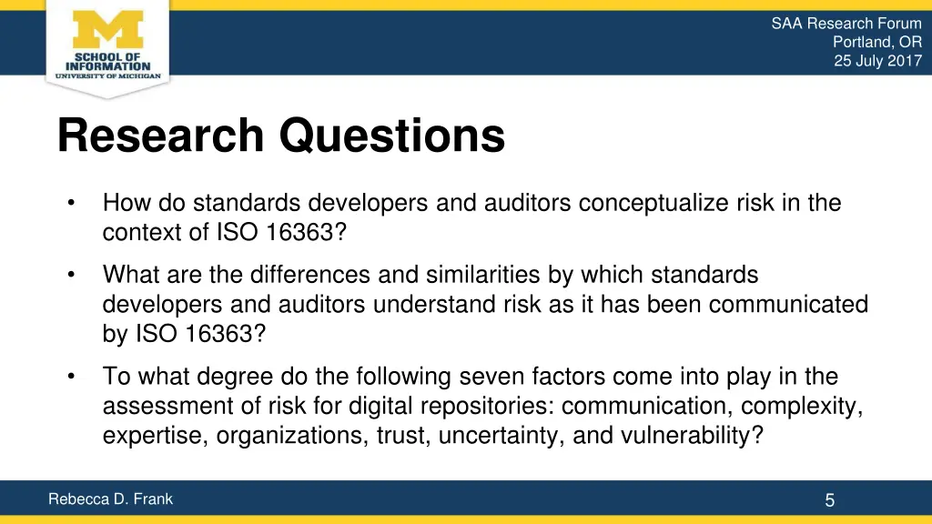 saa research forum portland or 25 july 2017 4