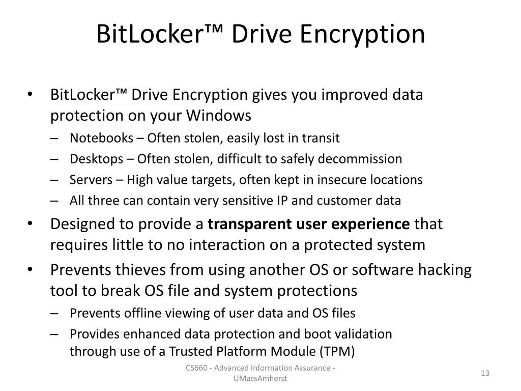 bitlocker drive encryption