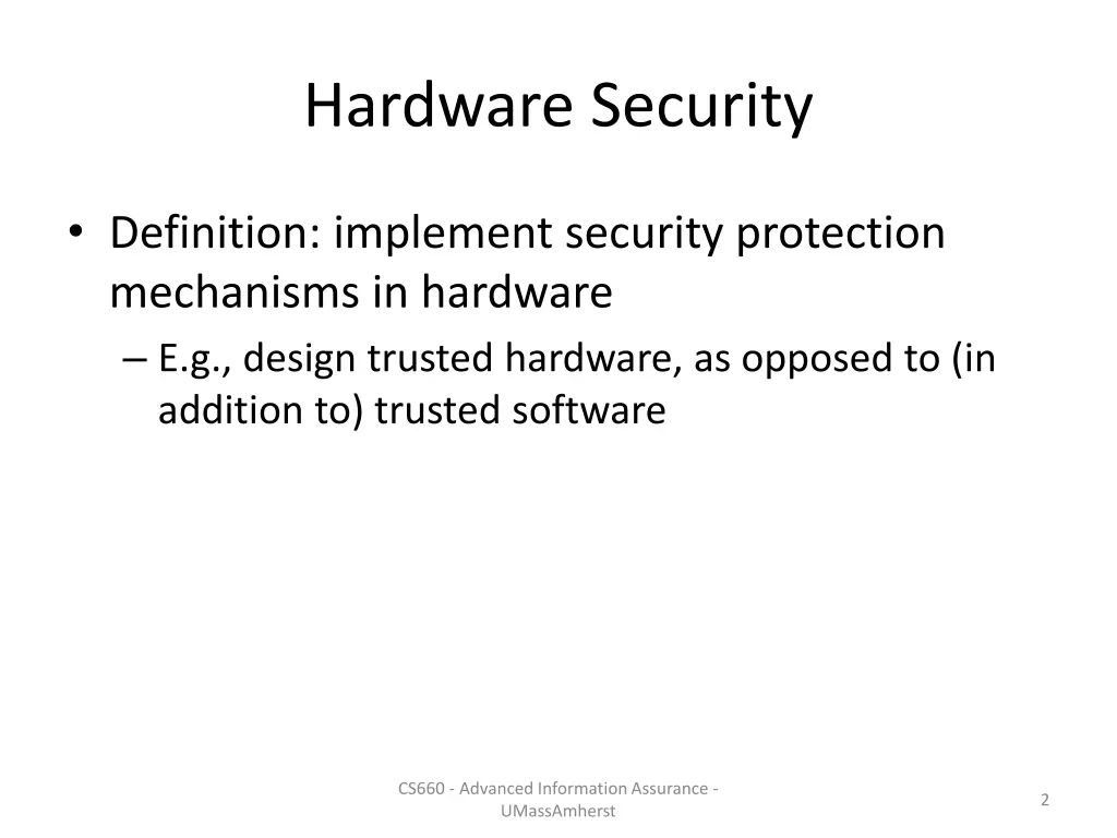 hardware security