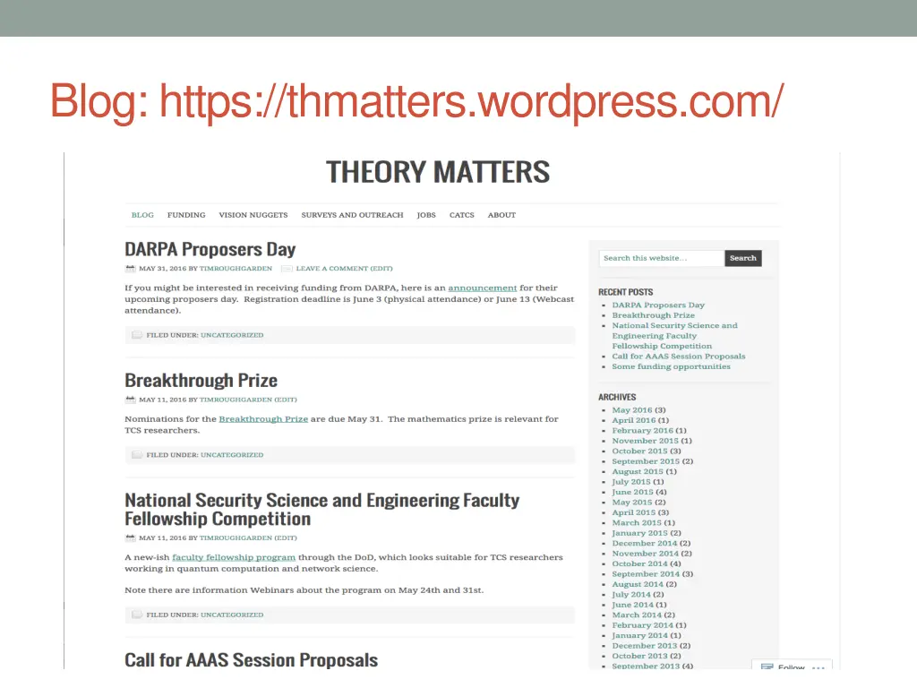 blog https thmatters wordpress com