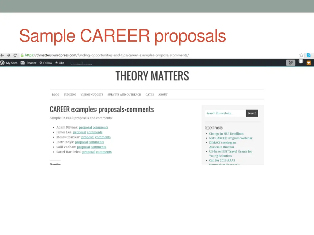 sample career proposals