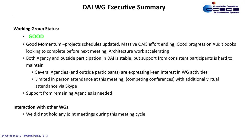 dai wg executive summary 1