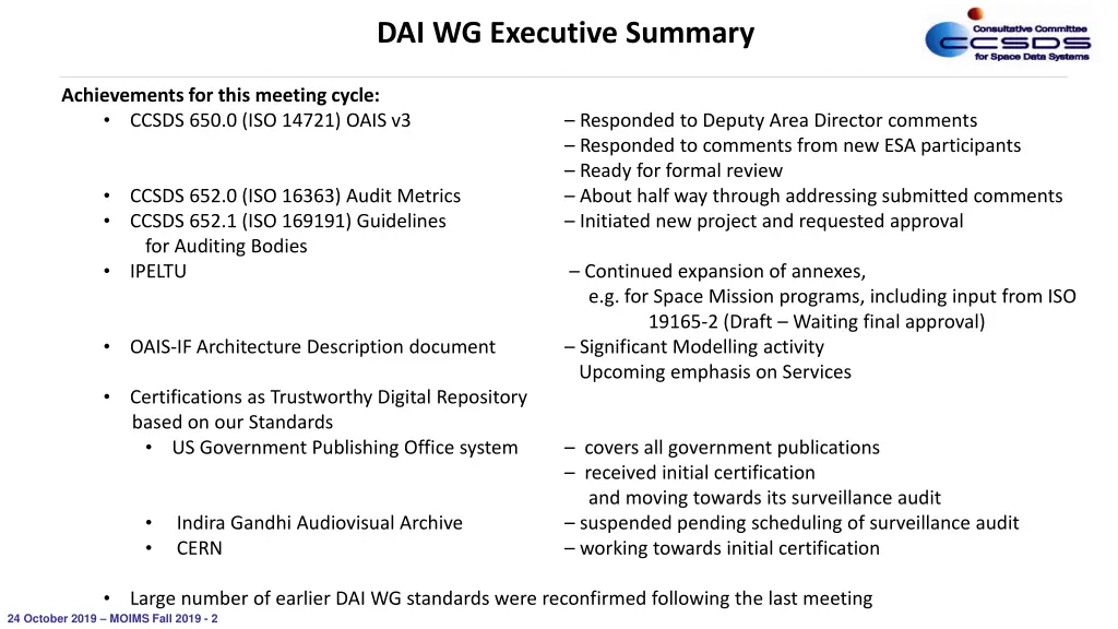 dai wg executive summary