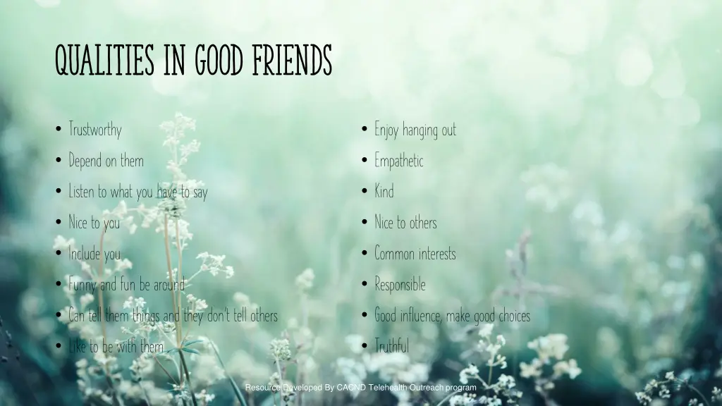 qualities in good friends