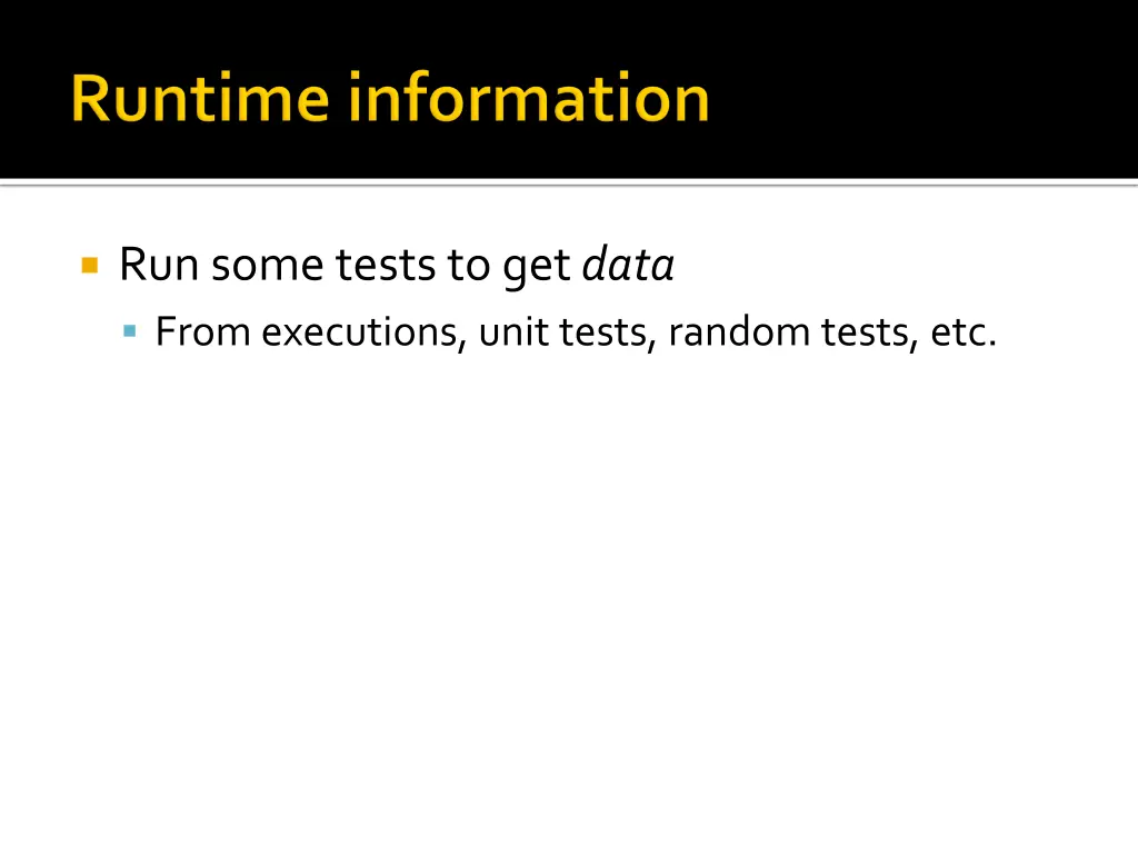 run some tests to get data from executions unit