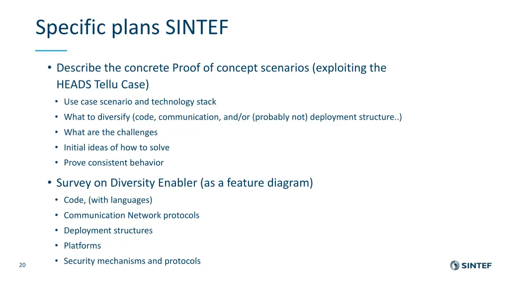 specific plans sintef