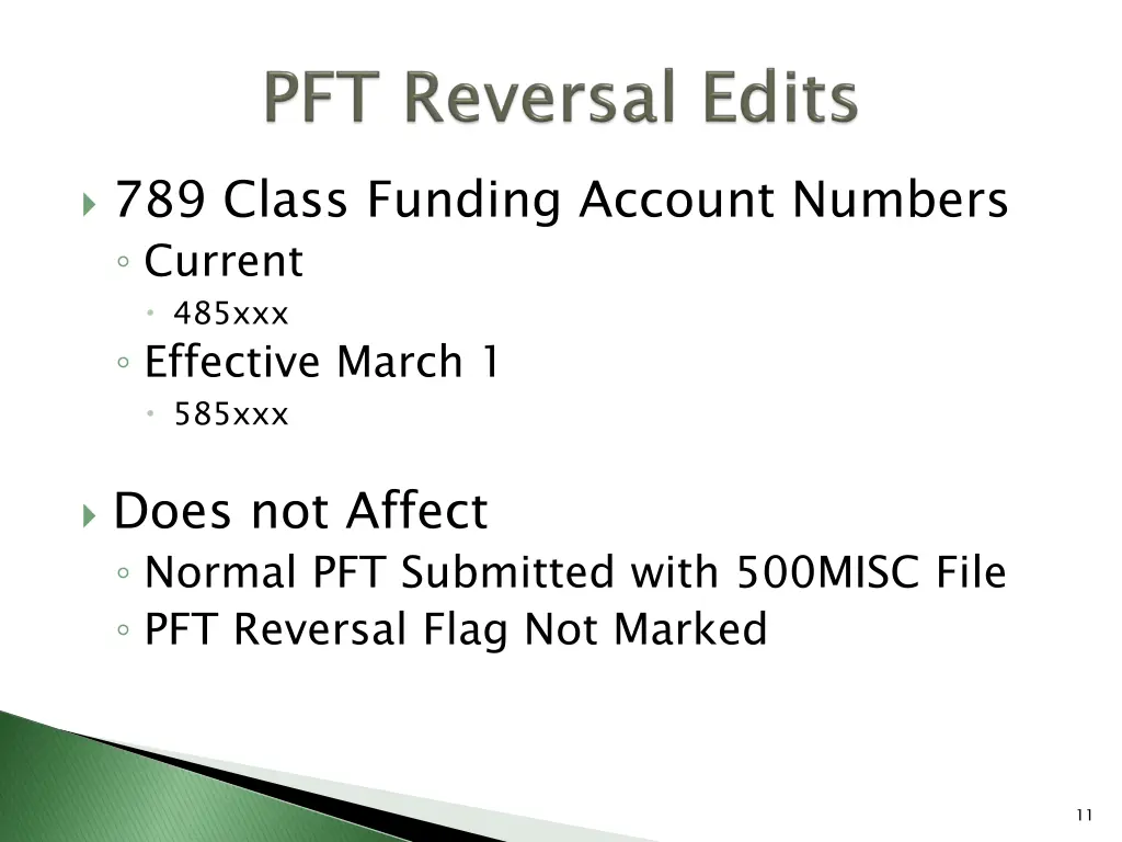 789 class funding account numbers current 485xxx