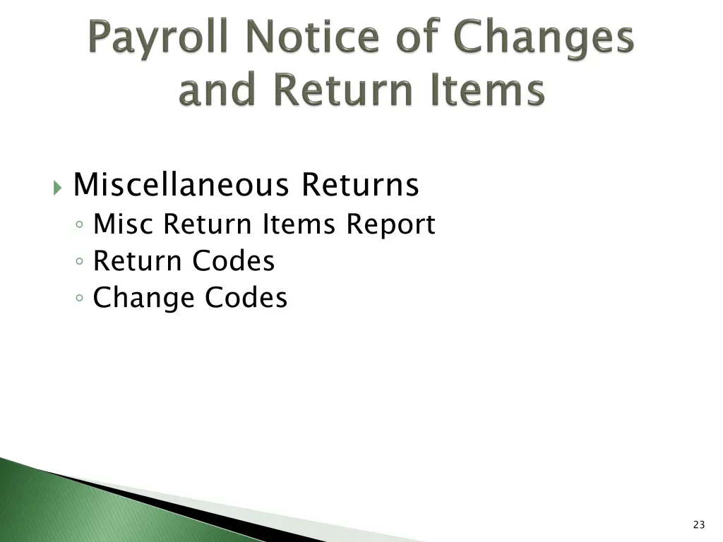 miscellaneous returns misc return items report