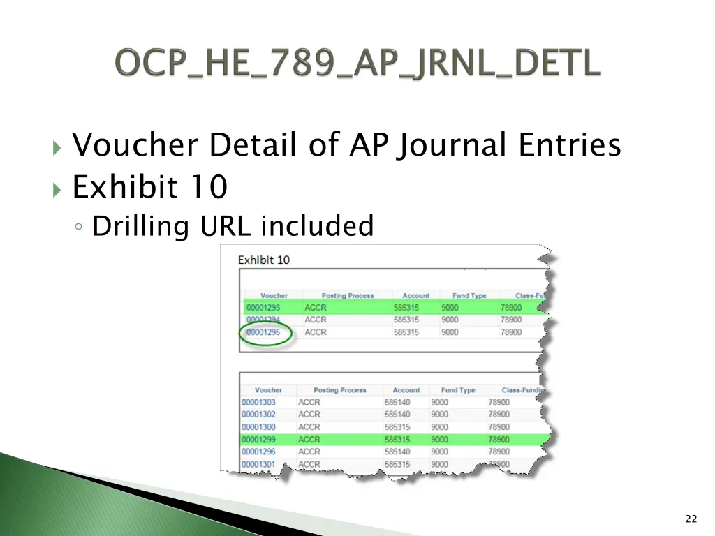 voucher detail of ap journal entries exhibit