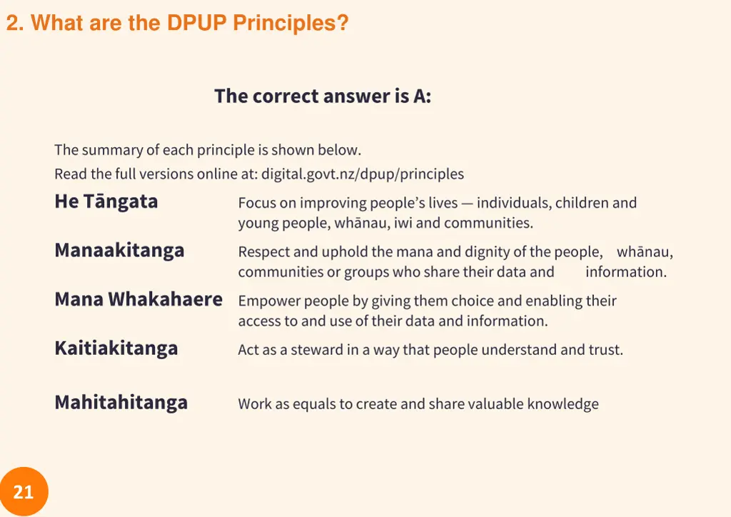 2 what are the dpup principles 1