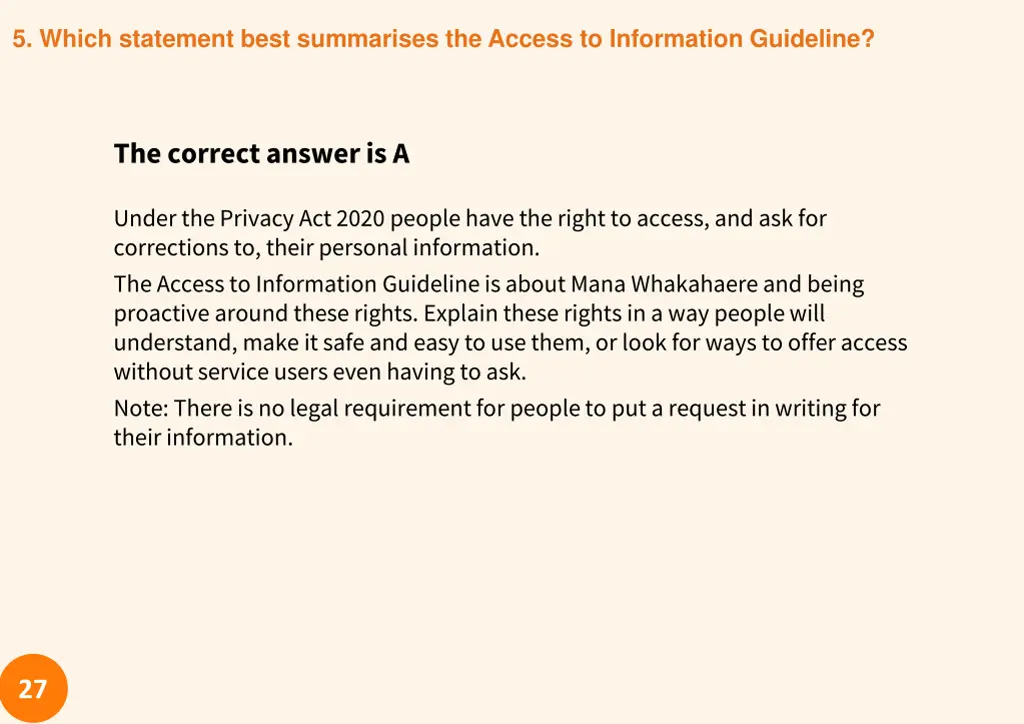 5 which statement best summarises the access 1