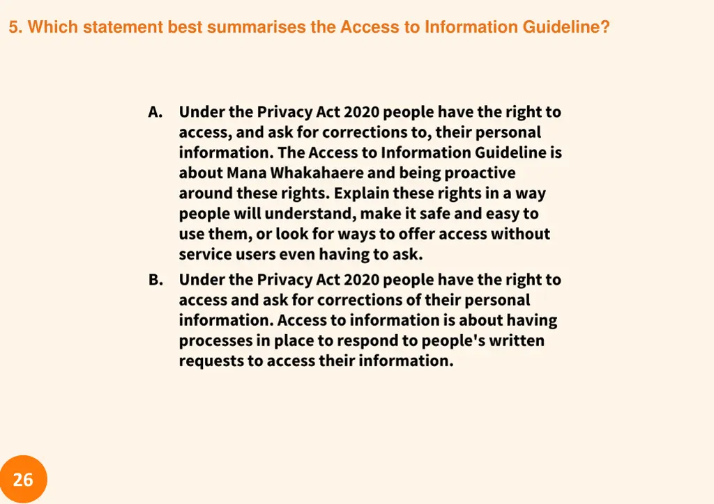 5 which statement best summarises the access