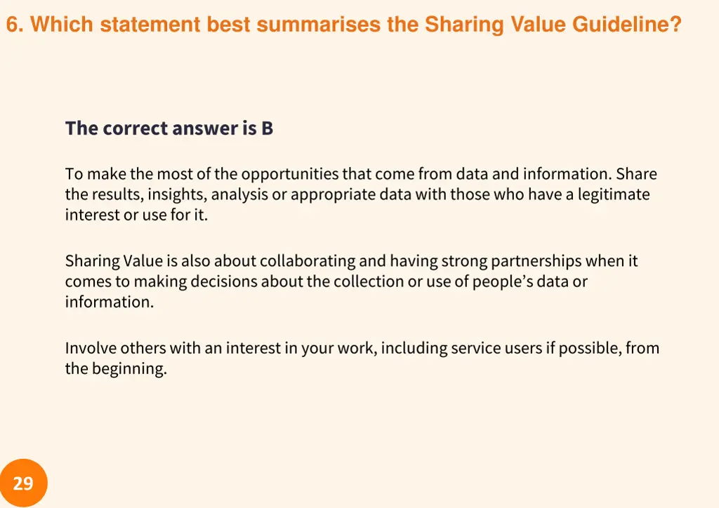 6 which statement best summarises the sharing 1