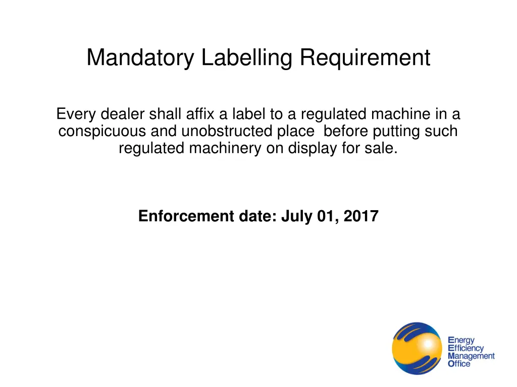 mandatory labelling requirement