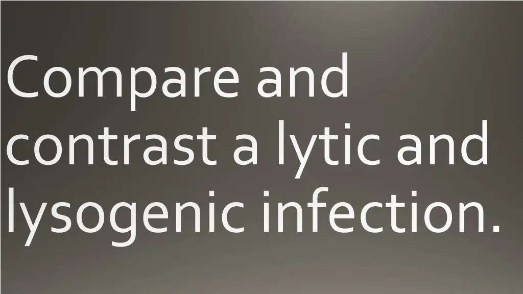 compare and contrast a lytic and lysogenic