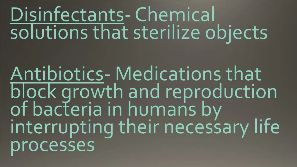 disinfectants chemical solutions that sterilize