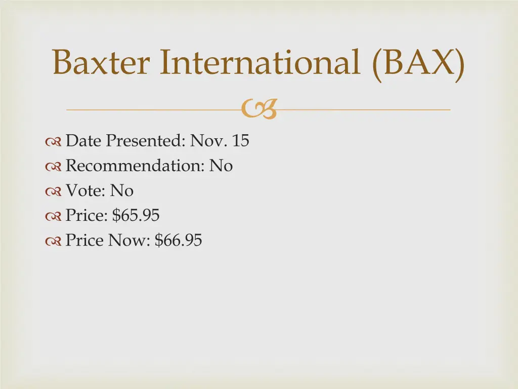 baxter international bax