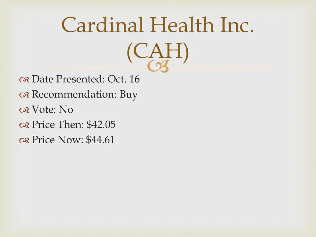 cardinal health inc cah