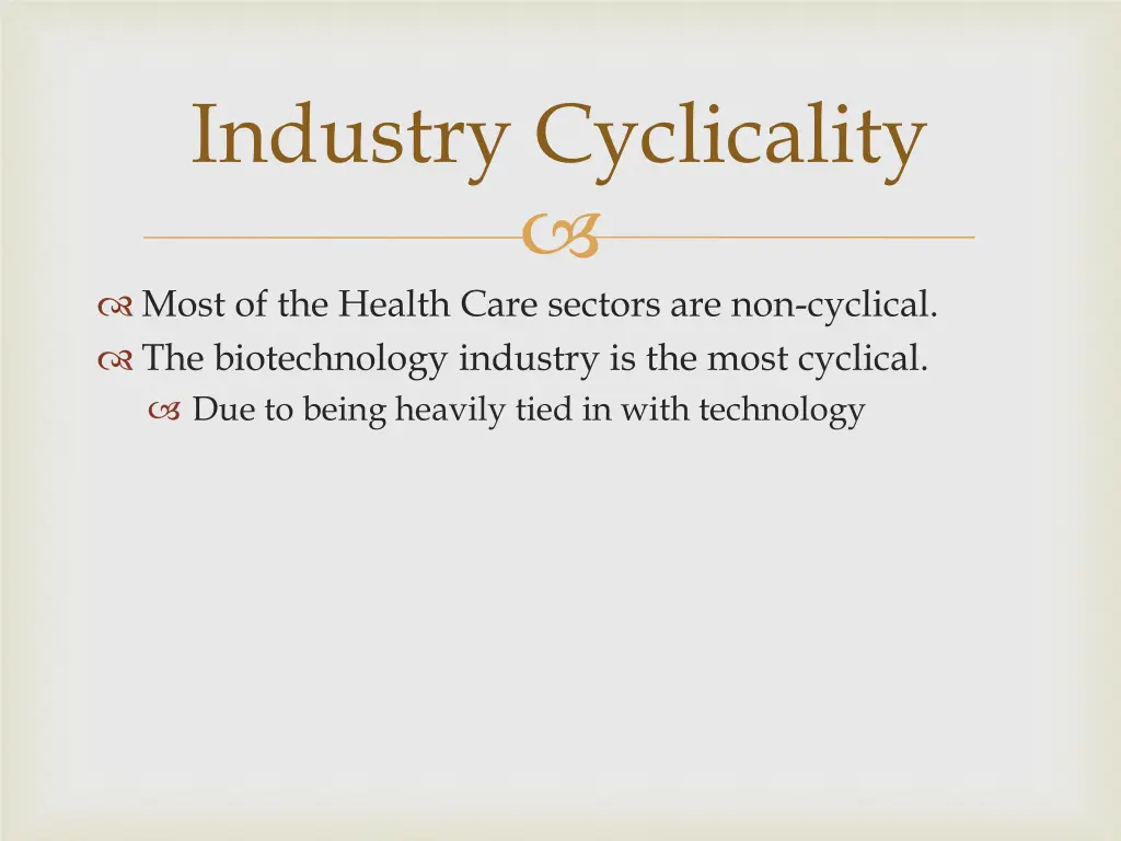 industry cyclicality