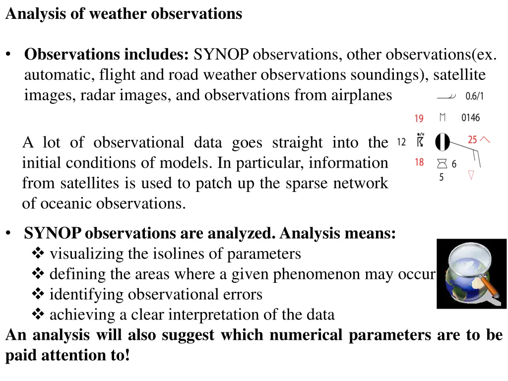 analysis of weather observations observations