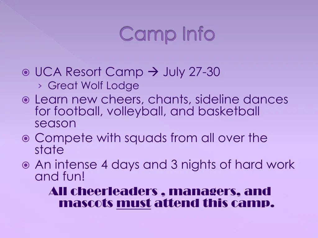 camp info