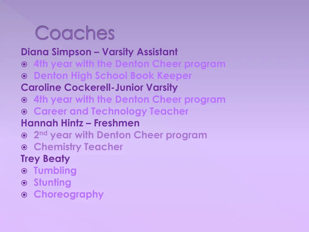 coaches diana simpson varsity assistant 4th year