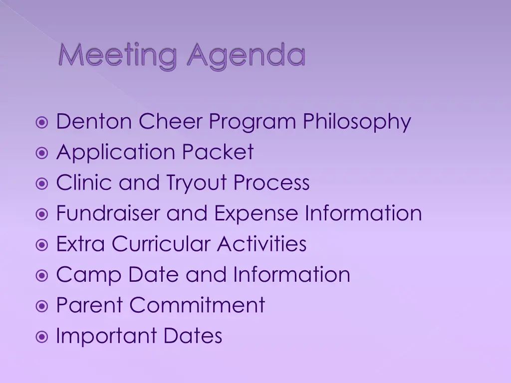 meeting agenda