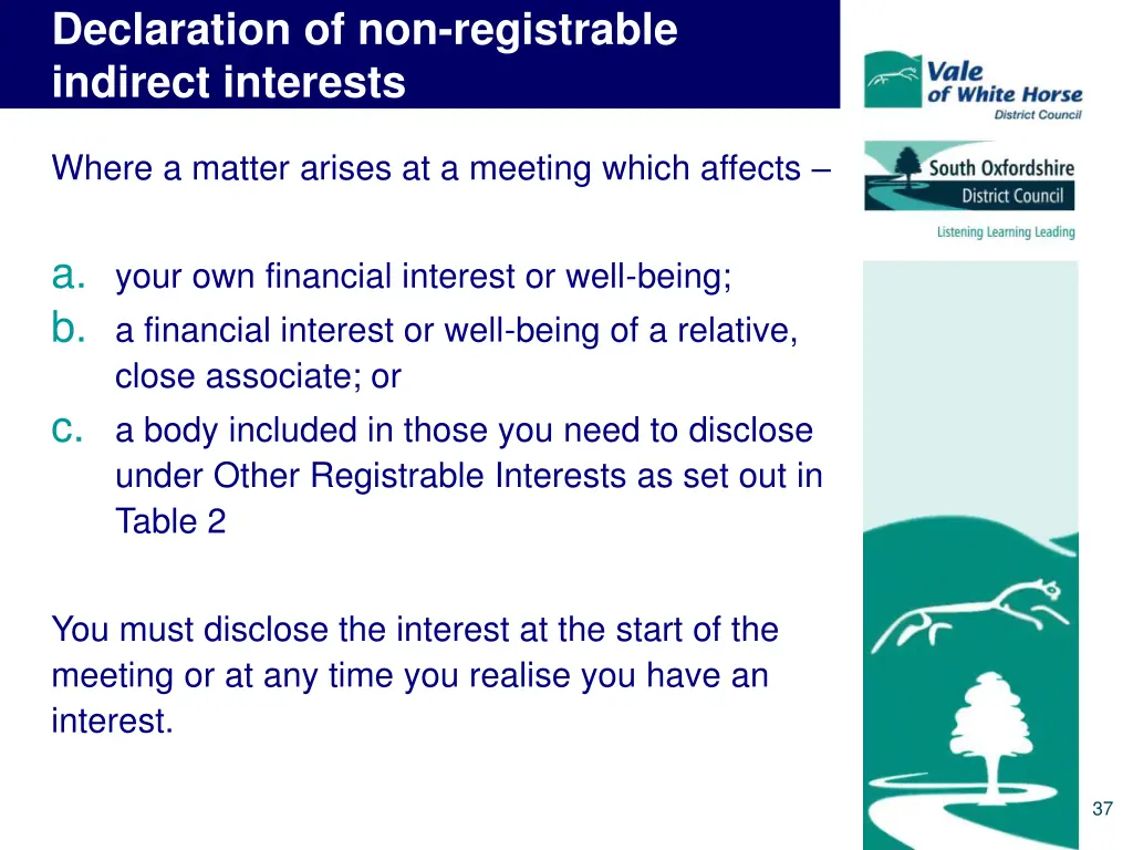 declaration of non registrable indirect interests