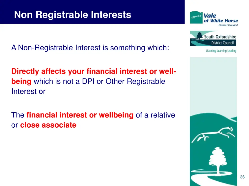 non registrable interests