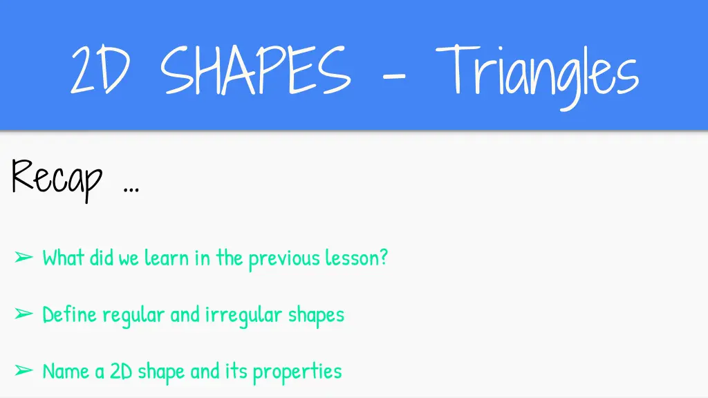 2d shapes triangles