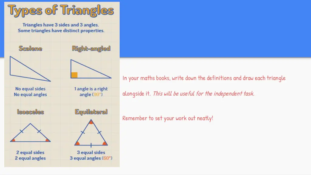 in your maths books write down the definitions