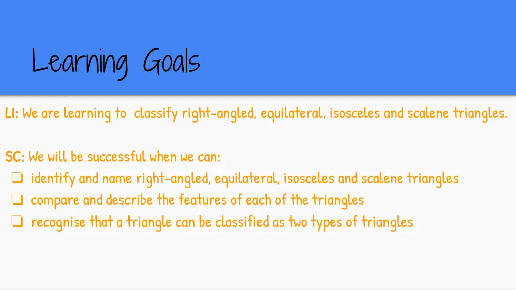 learning goals